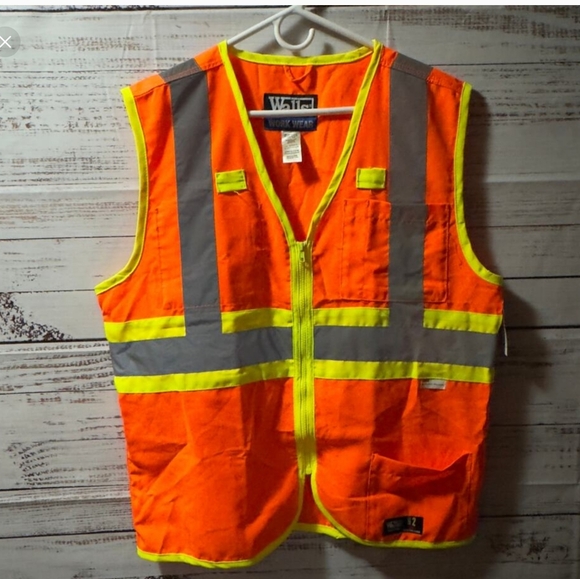 NEW W TAG 3M Walls utility safty ORANGE vest men's Size : medium - Picture 1 of 9